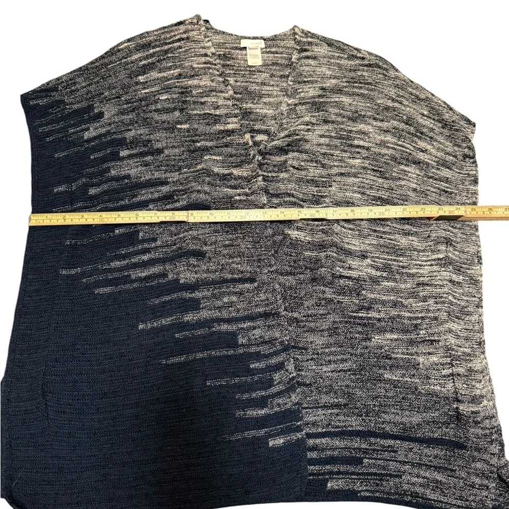 Pure Jill Open Front Sweater Poncho Size XS/S Blue Gray Short Sleeves Cotton‎